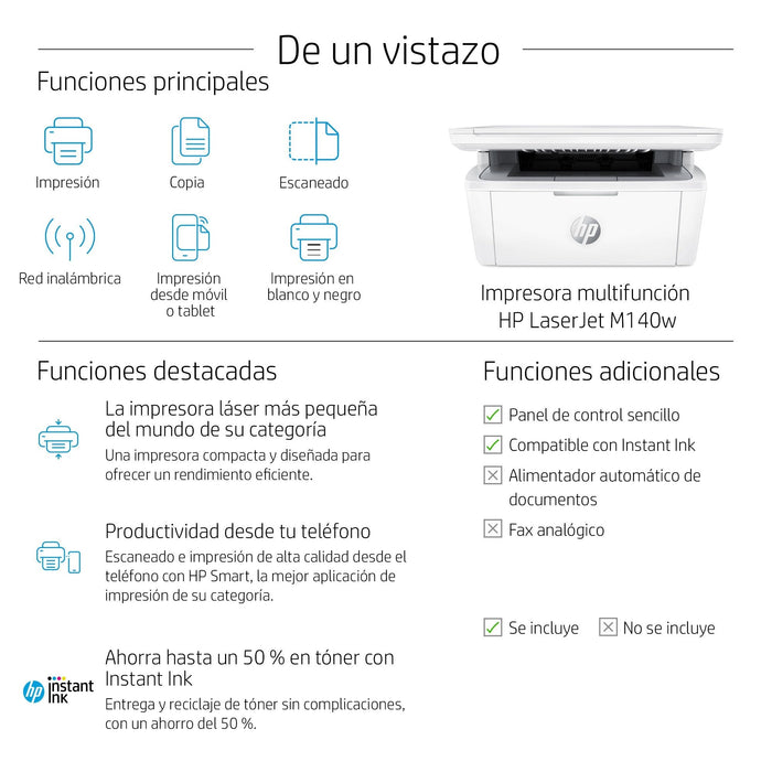 EAN 0194850677267 - HP LaserJet MFP M140w Printer Laser A4 600 x 600 DPI 20 ppm Wifi imagen 5