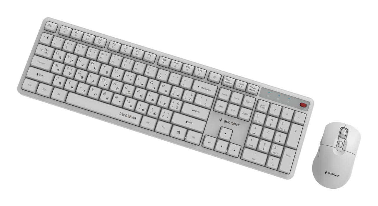 Keyboard +Mouse Wrl Cyrillic/Wht Kbs-Wms-01-W-Cyrl Gembird