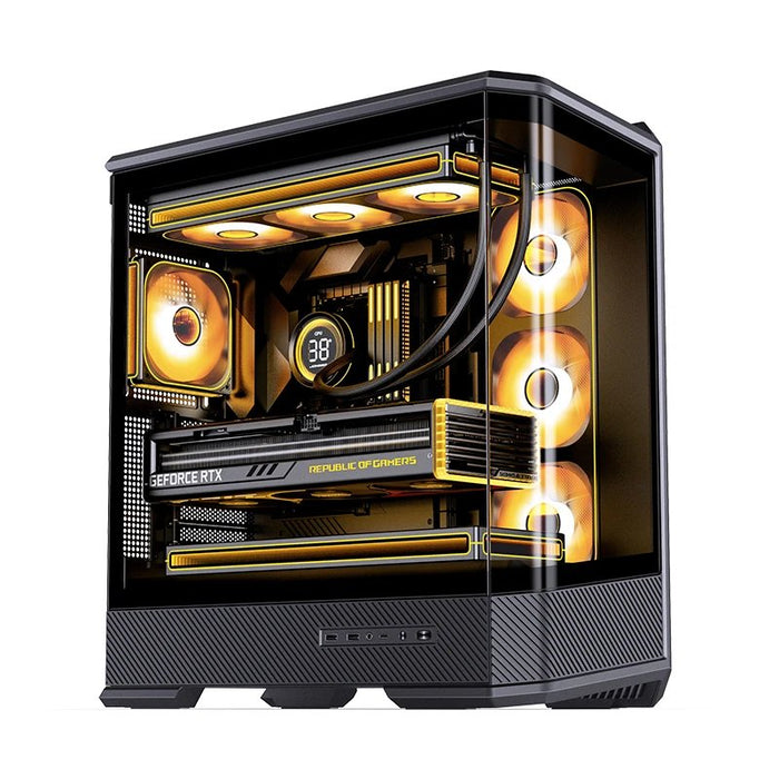 Jonsbo D400 Pc-Gehäuse, Midi Tower, Atx, Tempered Glass - Schwarz