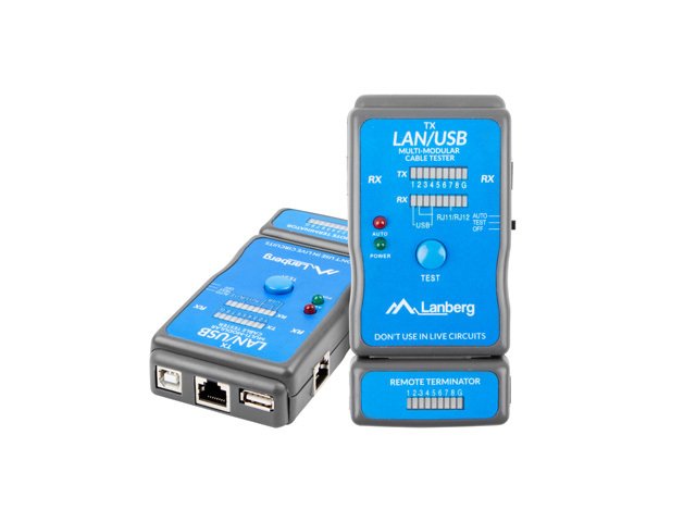 EAN 5901969419641 - Lanberg NT-0403 comprobador de cables de red Comprobador de alimentación PoE Azul imagen 2