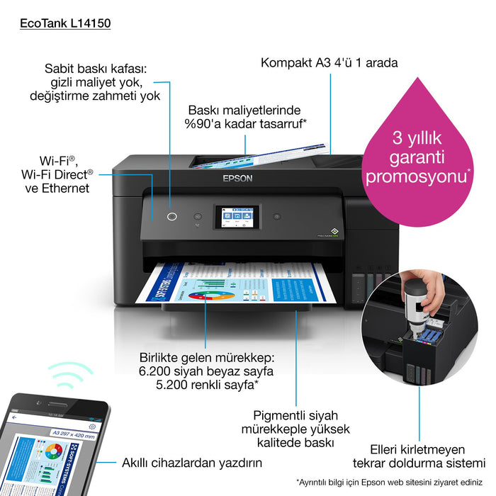 EAN 8715946672670 - Epson EcoTank L14150 Inyección de tinta 4800 x 1200 DPI 38 ppm Wifi imagen 4