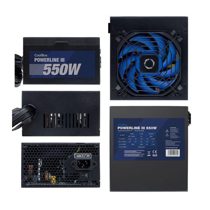 Fuente De Alimentacion Coolbox  Atx Powerline Iii 550w 85%Efi  Coo-Fapw3-550