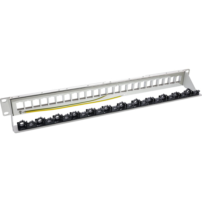 Inline® Patch Panel 24-Way, Keystone Empty Panel Patch Panel, 19", 1u, Light Gris Ral7035