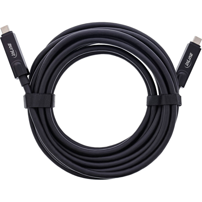 Cable De 15m Usb Aoc 3.2 Gen2 10gbps Pd60w Usb-C Macho A Usb-C Macho Negro Video 8k 60hz, Datos, Carga