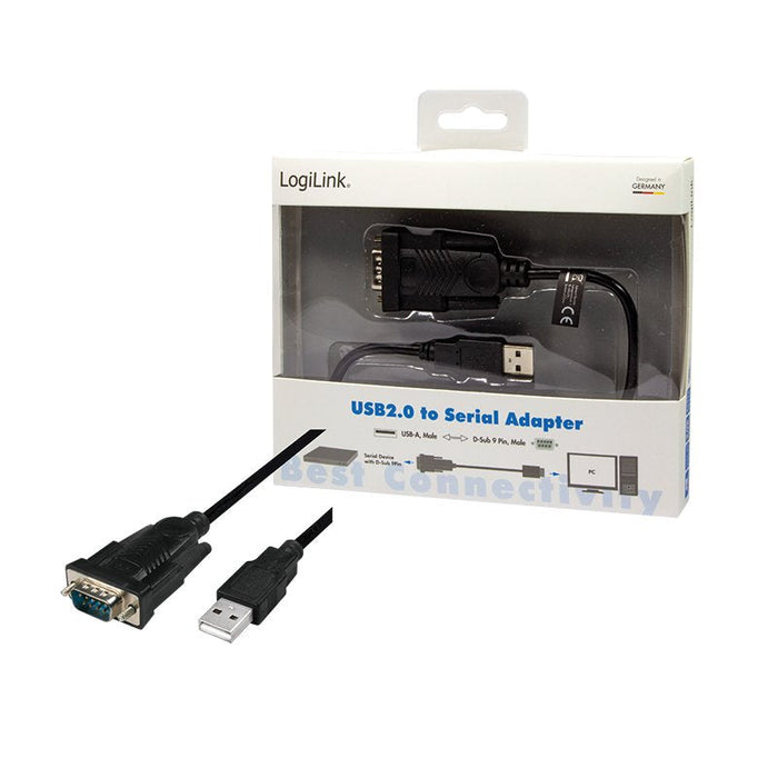 Logilink Au0048 Adaptador De Cable Usb 2.0 Rs-232 Negro