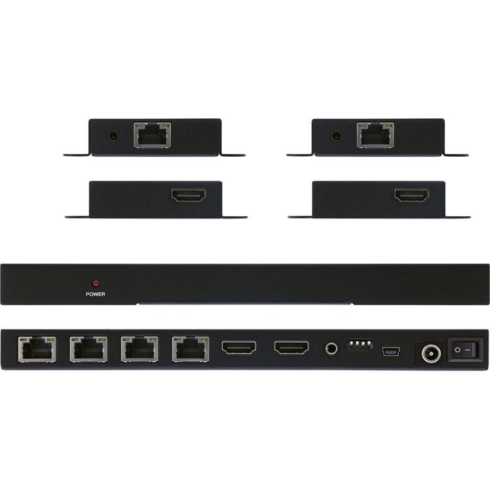 Video Splitter/Extender,1x4, Cat.6, Hdmi 4k/30hz, Kit Con 4 Receptores Inline