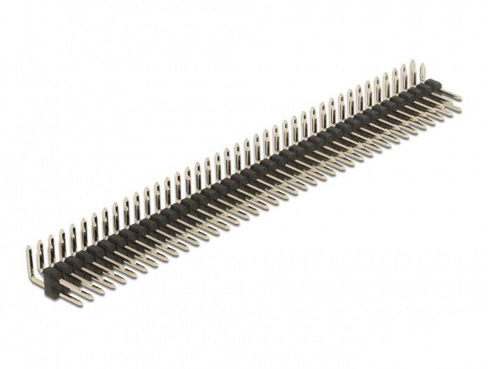Delock Cabezal De 40 Pines, Paso 2,54 Mm, 2 Filas, En Ángulo, 5 Piezas