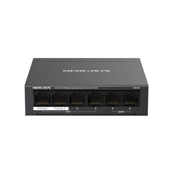 Switch Poe+ No Gestionable Mercusys Ms106p 6p 6xrj45 100mbps Poe+ 40w 250m