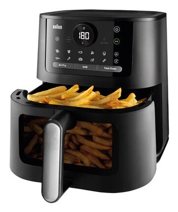 EAN 8021098005304 - Braun HF5073 Sencillo 6 L Independiente 2000 W Freidora de aire caliente Negro imagen 3