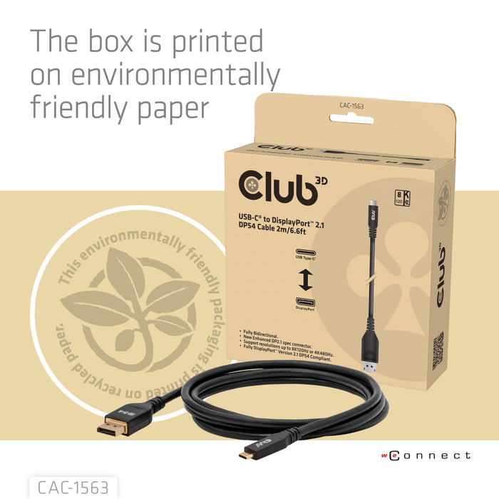 EAN 8719214473655 - CLUB3D CAC-1563 adaptador de cable de vídeo 2 m USB Tipo C DisplayPort Negro imagen 7