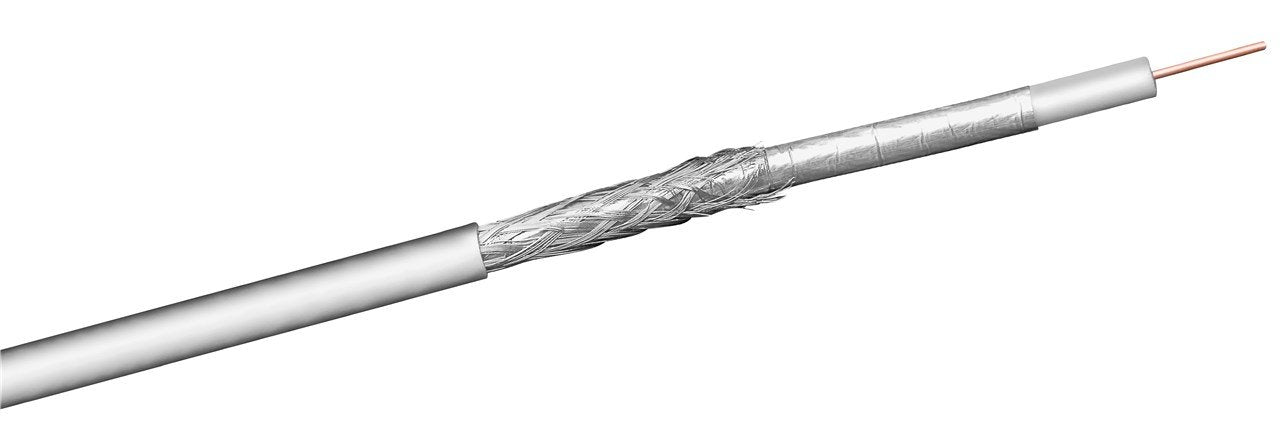 Coax- Antenna Cable, 2x Shielded, Ccs, White, 100 M