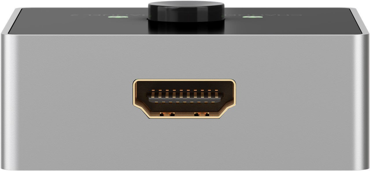 Goobay Manual Hdmi Switch Box 2 En 1 (4k @ 60hz), Hdmi Switch Negro/Plata 58486