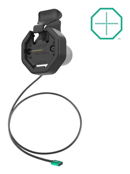 Gds Uni-Conn Powered Snap-In Octagon Dock With Usb-C Ram-Gds-Dock-U3cpu