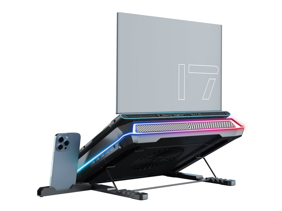 Conceptronic Usb-C Laptop-Almohadilla Refrigerante + Handyhalter, Rgb, 12v