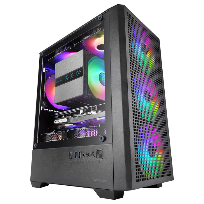 Caja Pc Atx Semitorre Mars Gaming Mc-Quantum Doble Cristal Templado Argb Gpu 335mm Negra