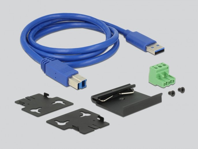 Delock External Industry Hub 7 X Usb 3.0 Tipo A, Usb Hub Black, Con Protección Esd De 15 Kv 63311