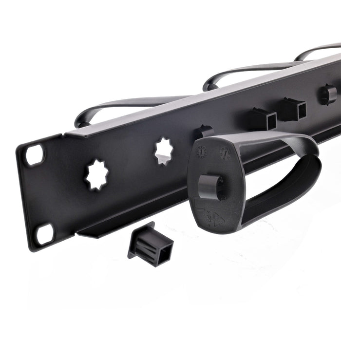Inline 19110v Organizador De Cables 9 Plastic Brackets Removable, Ral 9005, Negro