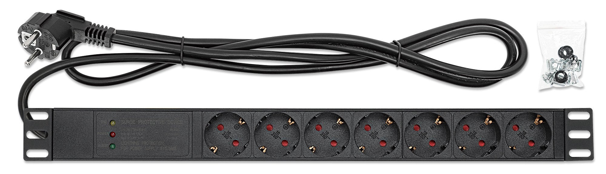 EAN 0766623715140 - Intellinet 715140 unidad de distribución de energía (PDU) 7 salidas AC 1U Negro imagen 5