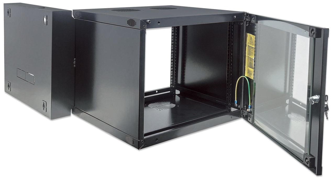 Intellinet Network Cabinet, Wall Mount (Double Section Hinged Swing Out), 6u, Usable Depth 235mm/Width 465mm, Negro, Flatpack, Max 30kg, Swings Out For Access To Back Of Cabinet When Installed On Wall, 19", Parts For Wall Install (Eg