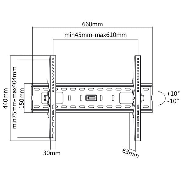 Wall Mount Tv Holder,  Tiltable, <Lt/>75 Kg