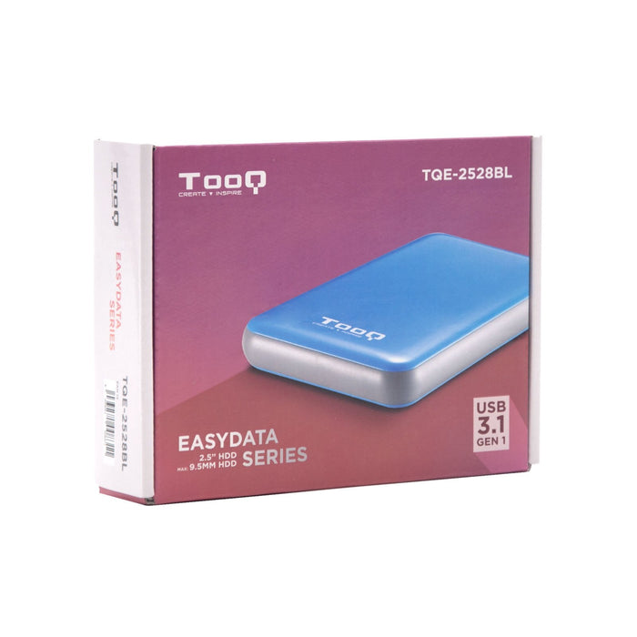 Tooq Carcasa Externa Hdd/Sdd 2.5" Hasta 9.5mm Sata Usb 3.0/3.1 Gen 1 - Sin Tornillos - Azul/Blanco