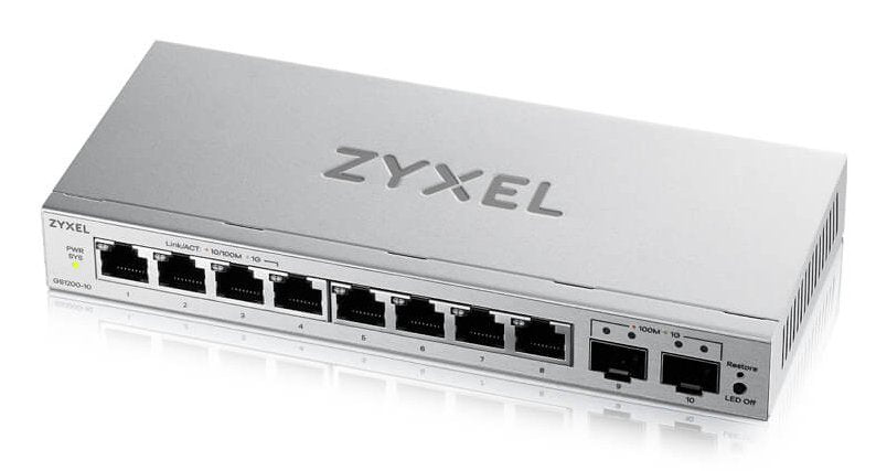 Zyxel Gs1200-10v3 8-Port Gigabit, 2xsfp Web Smart Managed