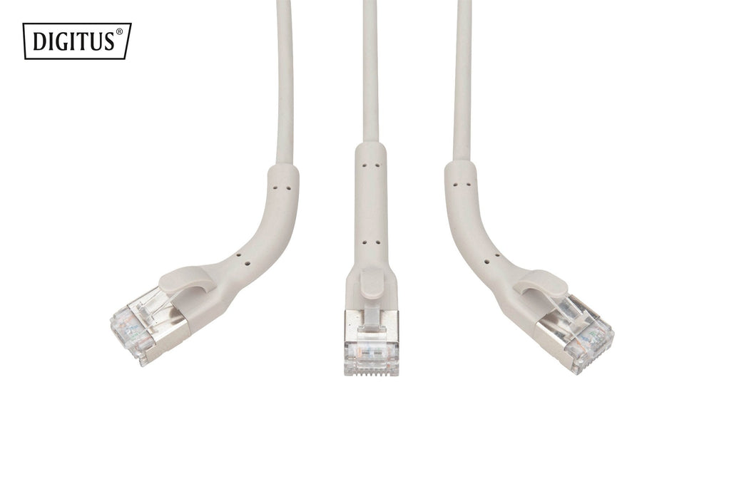 Cable De Conexión En Ángulo Cat 6a F-Ftp, Ku,Tpe-Lszh Awg 32/7, Longitud 1 M, Gris, 10 Piezas.