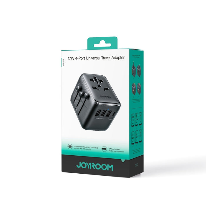Adapter Podrózny Joyroom Jr-Tcw01 Uniwersalny 17w Eu / Us / Uk / Jp / Au / Cn - Negro