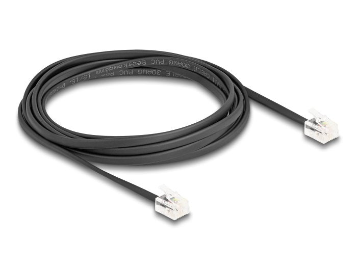 Delock 90619 Cable Telefónico De Rj11 Macho A Rj11 Macho Negro 3 M