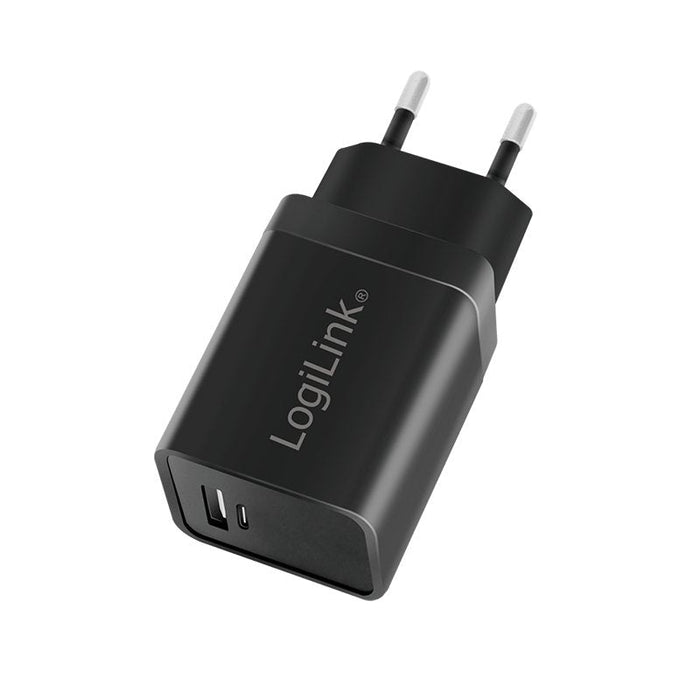 Logilink Usb-A C Charging Kit, 15 W, Each 1x Usb-A, 1x Usb-C, Negro
