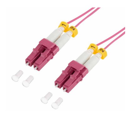 Logilink Super Slim Om4 Fiber Patch Cord Lc-Lc Duplex, 5.0 M