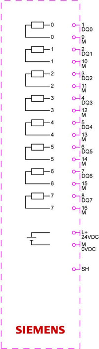 Siem 6es7132-6bf01-0ca0 Simatic Et 200sp Dig.Ausgangsmodul Dq 8x24vdc