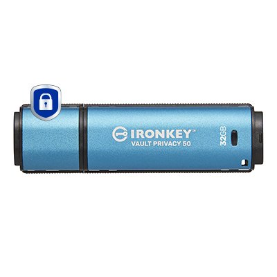 EAN 0740617329056 - Kingston Technology IronKey Vault Privacy 50 unidad flash USB USB tipo A 3.2 Gen 1 (3.1 Gen 1) Negro, Azu imagen 1