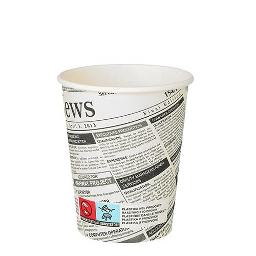 Starpak Newsprint Einweg-Kaffeebecher 8 Cm 0,2 L Blanco