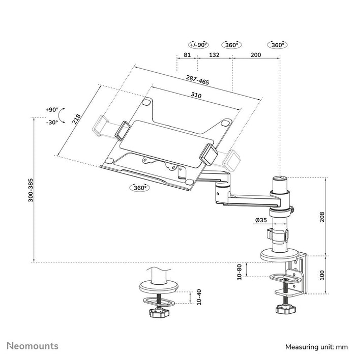 EAN 8717371449858 - Neomounts DS20-425BL1 soporte para ordenador portátil Mesita plegable para ordenador portátil Negro 43,9  imagen 20
