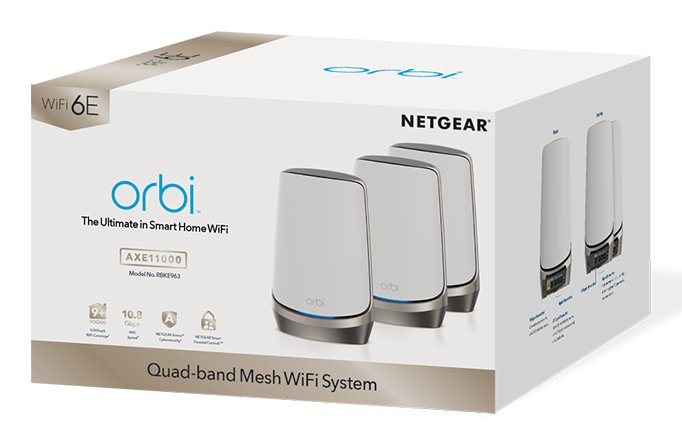 Netgear Orbi 960 Serie Quad-Band Wifi 6e Mesh (3er-Set)