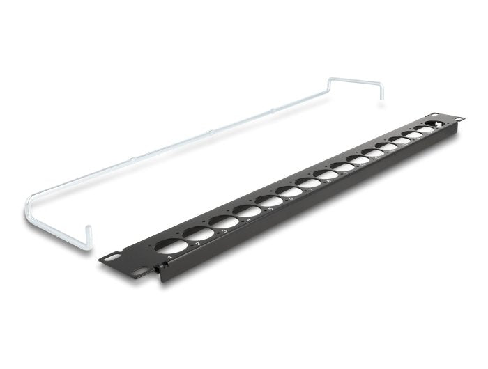 Delock 67058 Patchpanel Tipo-D De 19" Con Alivio De Tensión, 16 Puertos, 1u, Negro