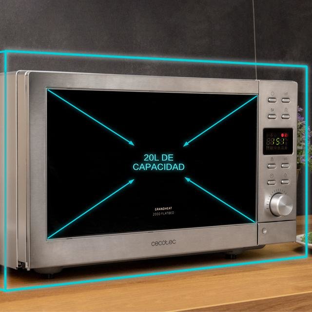 EAN 8435484013987 - Cecotec 01398 microondas Negro, Acero Solo microondas Encimera 20 L 700 W imagen 5