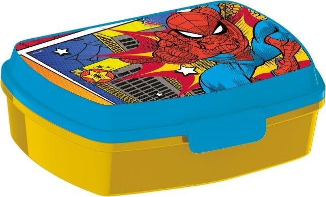 Safta Spider-Man Attack Sandwichera - Pvc Sin Bpa - Rectangular - 17x5.6x13.3cm - Amarillo