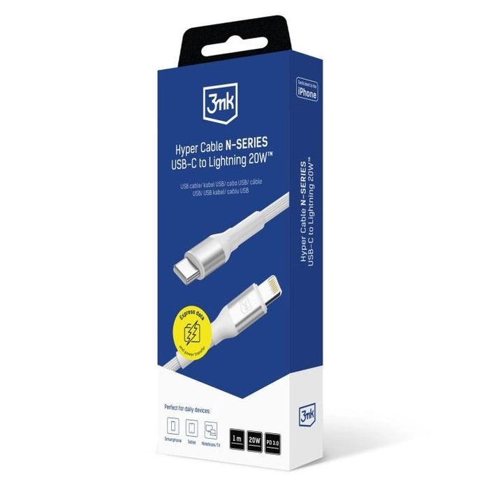 3mk Hyper Cable N-Series C To Lightning 1m Pd 3.0 9v 2a 20w White