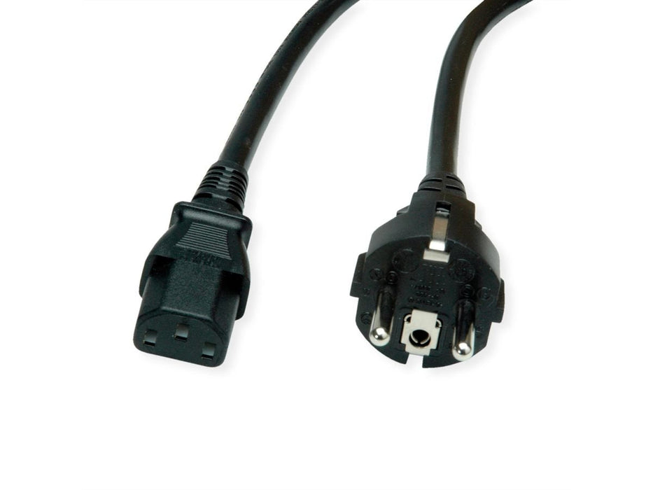 Value Netzcable, Iec-Buchse & Cee7 7-Stecker Gerade, Schwarz, 0,6 M