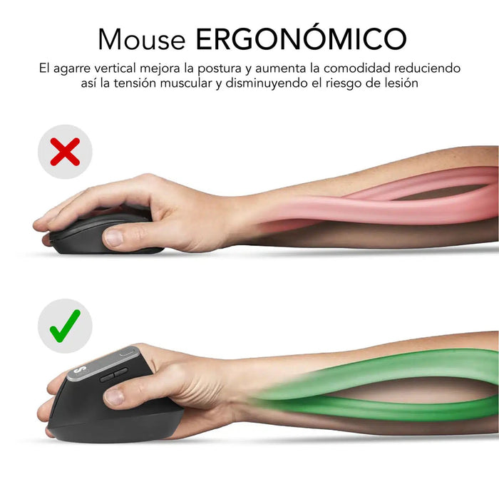 EAN 8436586743086 - SUBBLIM SUBMO-EDNVW02 ratón Universal mano derecha Bluetooth + USB Type-C Óptico 4000 DPI imagen 5
