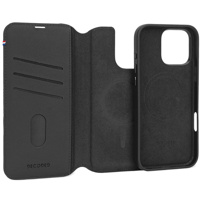 Decoded Leather Detachable Wallet Do Iphone 16 Pro Magsafe Negro