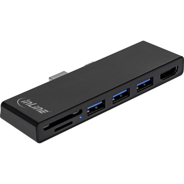 Inline Multihub, Surface Pro 4/5/6, 3 Puertos Usb 3.2 Tipo A Hembra, Hdmi 4k, Lector De Tarjetas, Negro