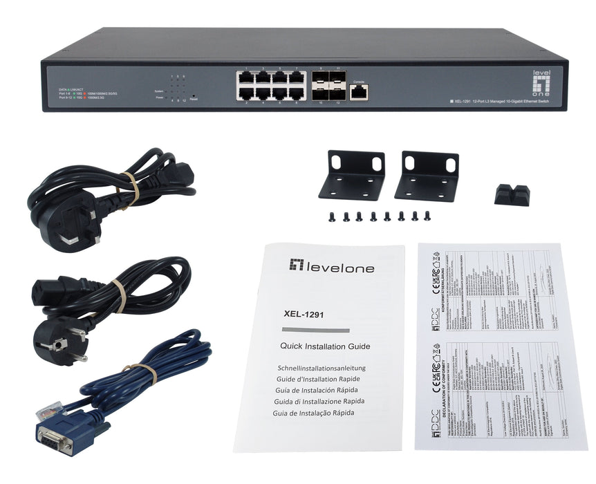 Levelone Switch 8x10ge 4x10gsfp+ 19" Managed L3