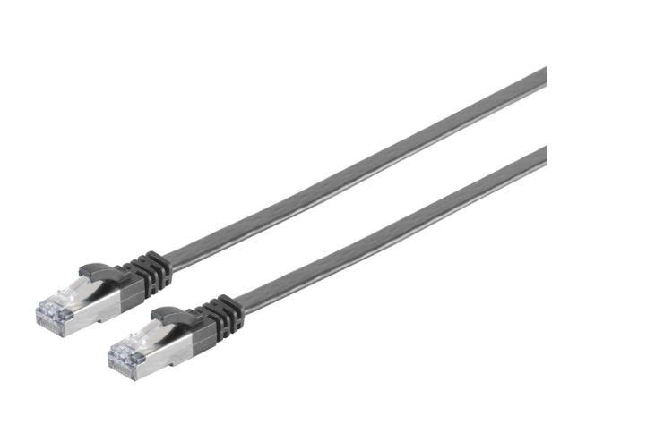 U/Utp Cat6a 0.50m Black Flat Unshielded Network Cable,