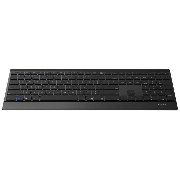 Rapoo Cableloses Multi-Mode-Deskset 9500m Qwertz Keyboard + Mouse Black