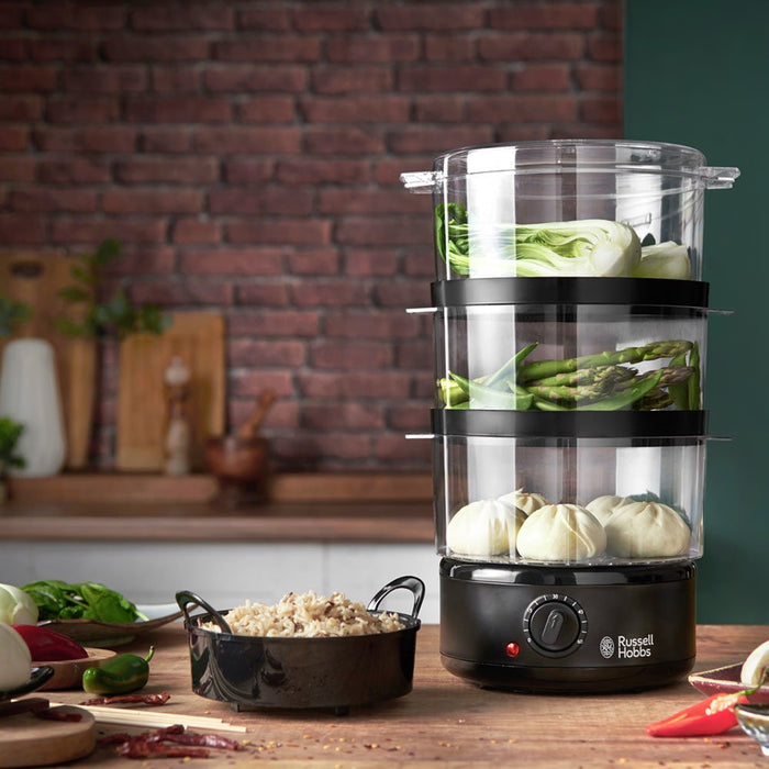 EAN 5038061138887 - Russell Hobbs 26530-56 vaporizador 3 cesta(s) Independiente 400 W Negro, Translúcido imagen 3