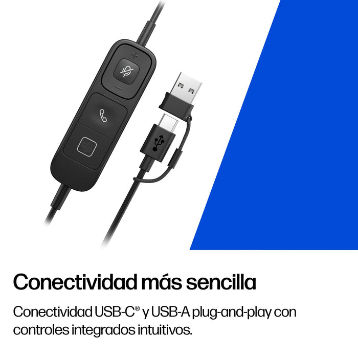 EAN 0199251820878 - HP Poly Mission 625 Stereo USB Wired Headset Alámbrico Diadema Business/Everyday USB Tipo C Negro imagen 6