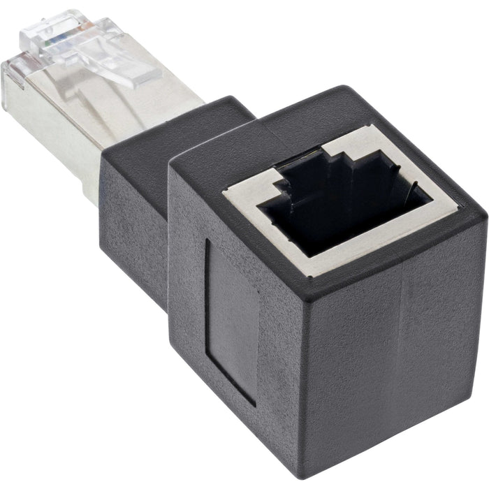 Adaptador De Cable De Red Inline Cat.6a, Enchufe/Toma Rj45, Acodado 90° Hacia Arriba